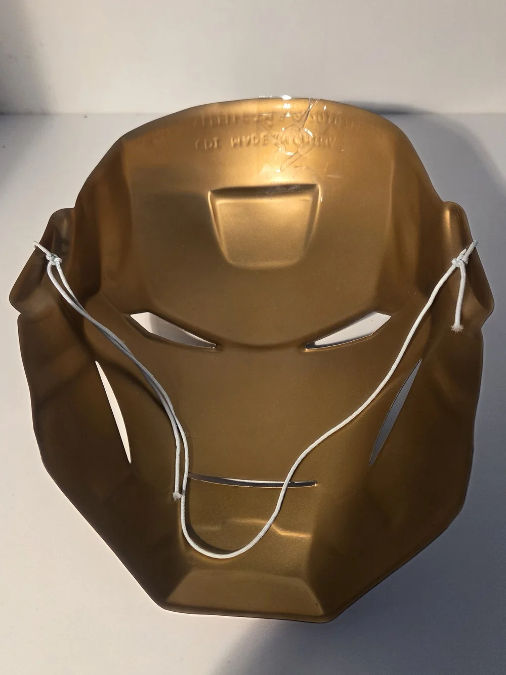 Metallic Gold and Red Iron Man Plastic Mask Costume